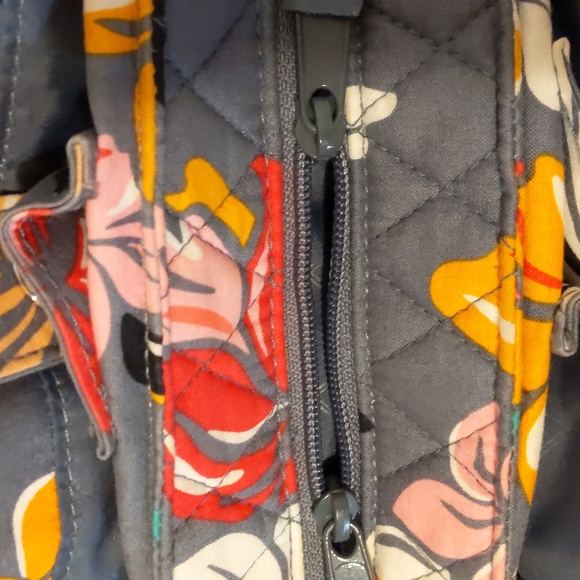 Vera Bradley Gray Floral Shoulder Purse Bag - Picture 4 of 5